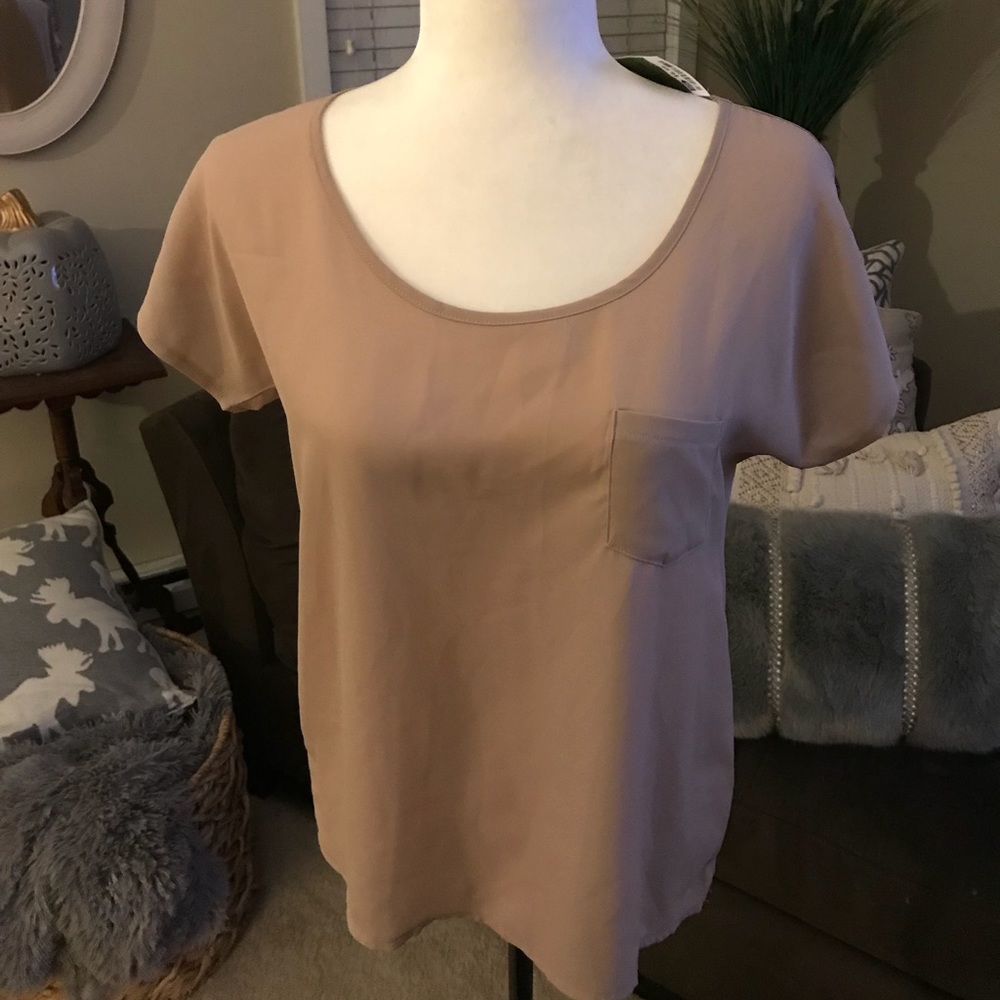 Taupe sheer top